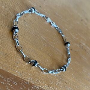 Elegant Silver and Black Bracelet
